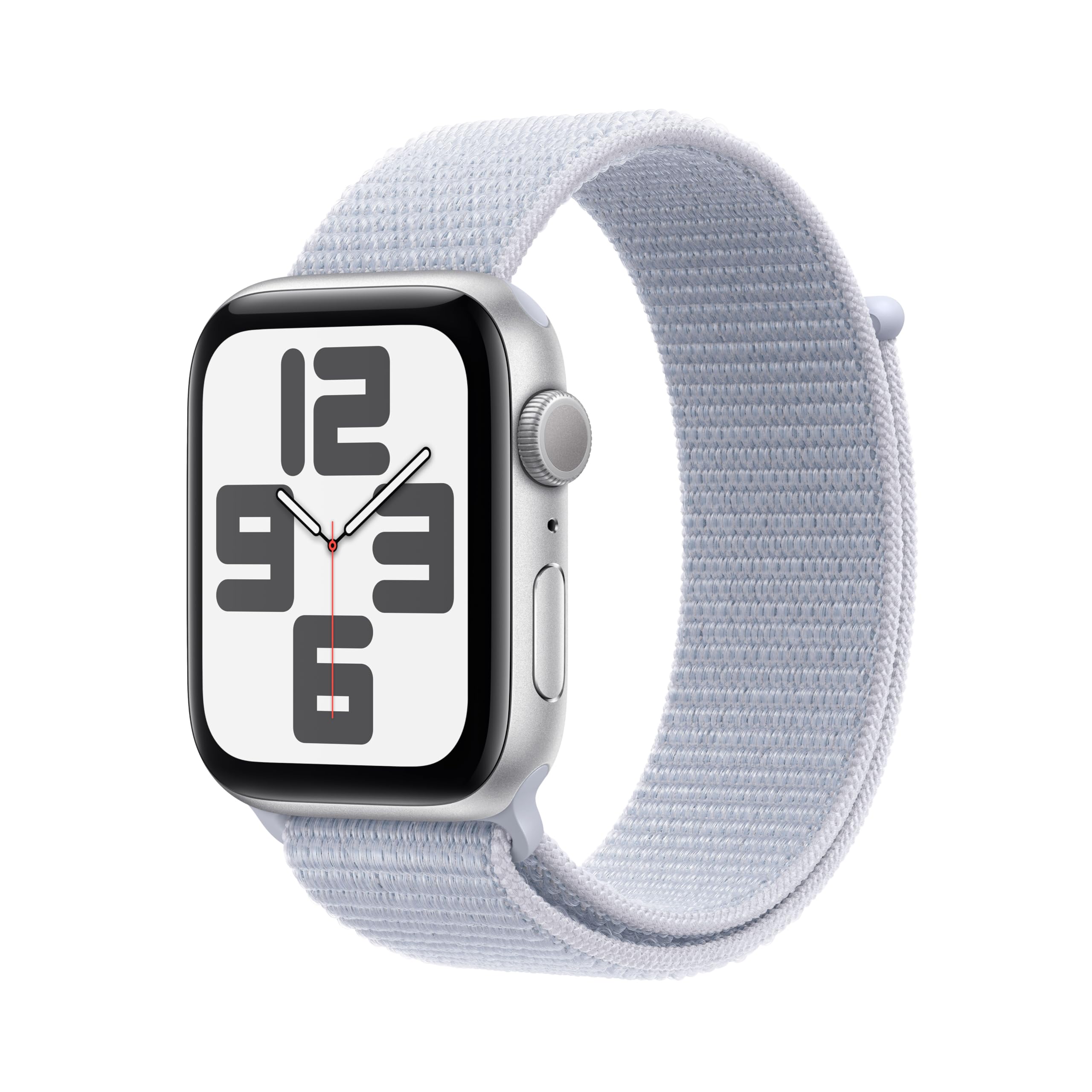 Apple Watch Se (Gps) - 2Nd Generation - 44 Mm - Silver Aluminium - Smart Watch With Sport Loop - Soft Double-Layer Nylon