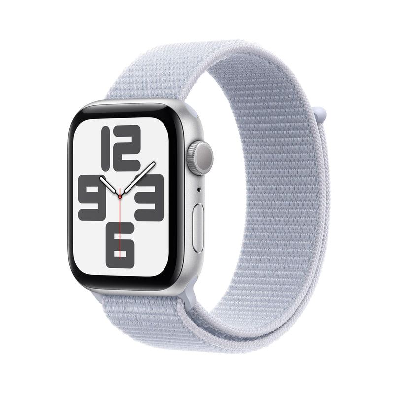Apple Watch Se (Gps) - 2Nd Generation - 44 Mm - Silver Aluminium - Smart Watch With Sport Loop - Soft Double-Layer Nylon