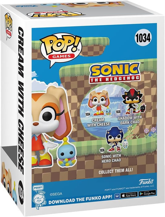 Funko Pop! & Buddy: Sonic - Cream With Cheese - Sonic the Hedgehog - Collectable Vinyl Figure - Gift Idea - Official Merchandise - Toys for Kids & Adults - Video Games Fans
