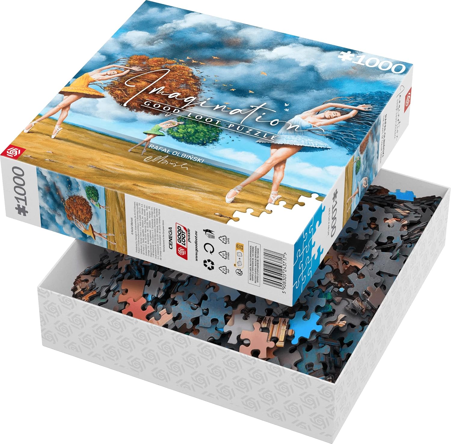 Good Loot Imagination : Rafał Olbiński The Shape of Color Green - Adult Jigsaw Puzzles 1000 Pieces - Art Jigsaw Puzzle Collection – 1000 Piece Jigsaw Puzzles For Adults and 12+ Children - 68.3x48cm