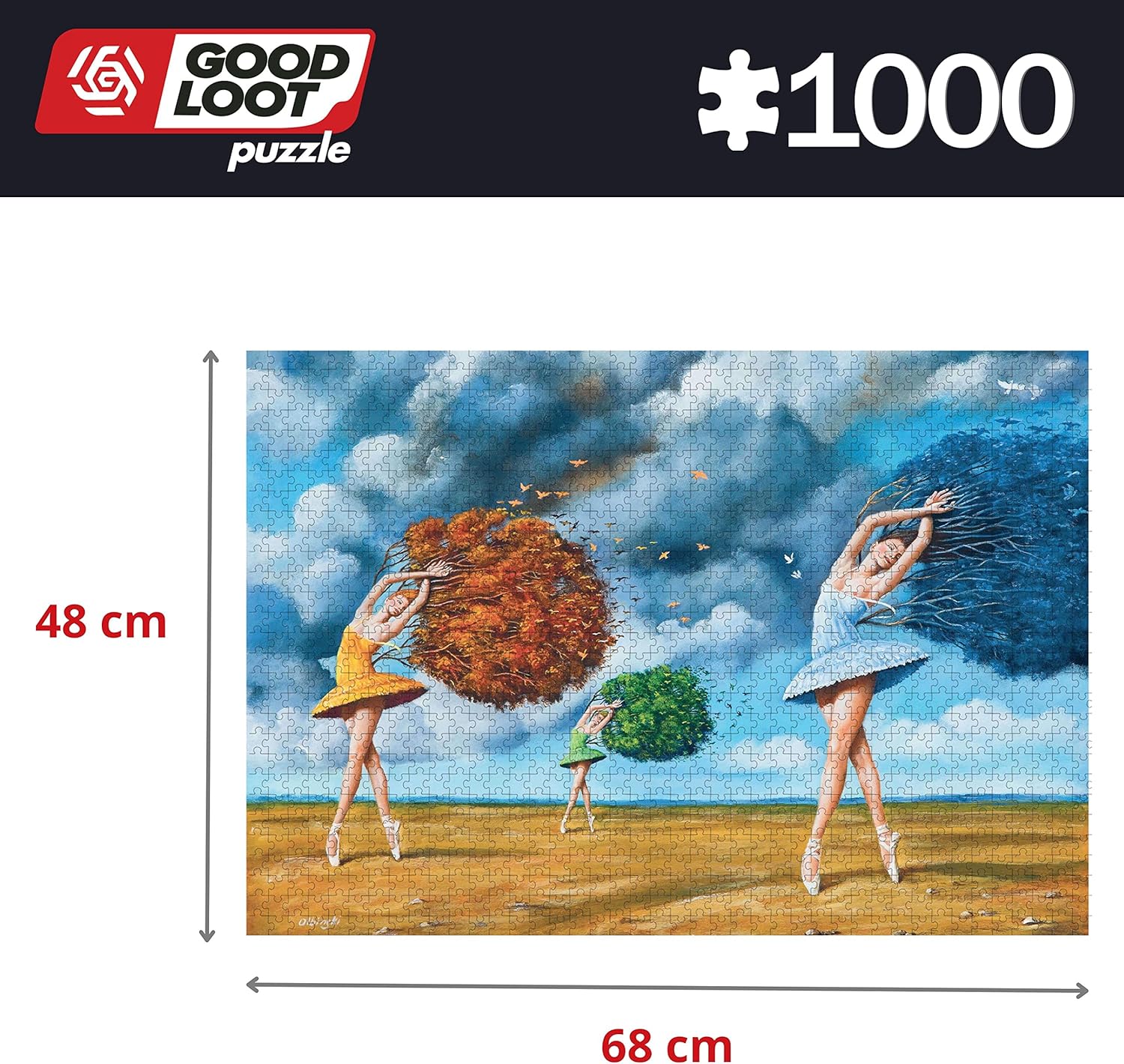 Good Loot Imagination : Rafał Olbiński The Shape of Color Green - Adult Jigsaw Puzzles 1000 Pieces - Art Jigsaw Puzzle Collection – 1000 Piece Jigsaw Puzzles For Adults and 12+ Children - 68.3x48cm