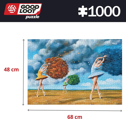 Good Loot Imagination : Rafał Olbiński The Shape of Color Green - Adult Jigsaw Puzzles 1000 Pieces - Art Jigsaw Puzzle Collection – 1000 Piece Jigsaw Puzzles For Adults and 12+ Children - 68.3x48cm