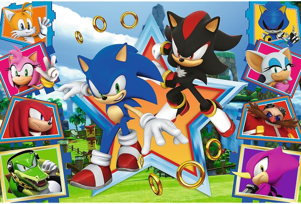 Trefl Sonic The Hedgehog Meet Sonic – 100 Piece Jigsaw Puzzles for Kids – Sonic & Friends Puzzle for Children – For Ages 5+