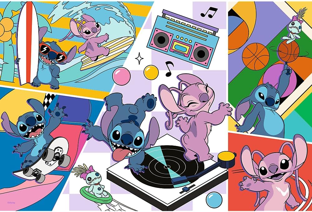 Trefl, Recuerdos de Lilo & Stitch 100 Piezas-Puzle de Colores con los Personajes de la Serie Infantil, Entretenimiento Creativo, Juego para niños a Partir de 5 años, Multicolor (16473