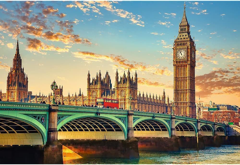 Trefl 1500 Elementos-Capital Europea, Inglaterra, Monumentos Famosos, DIY, Diversión, Clásicos para Adultos y Niños a Partir de 12 Años Puzzle, Color Londres, Reino Unido, Talla única (26202