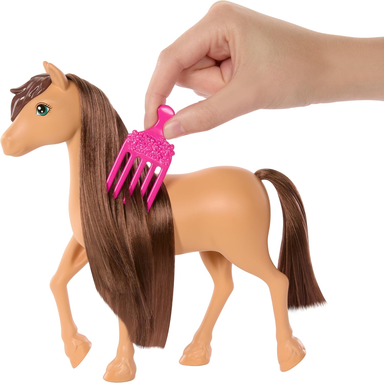 Barbie Paard en Accessoires, speelgoed gebaseerd op Barbie Mysteries: De Grote Paardenjacht, met extra lange manen voor borstelen en stylen (stijlen kunnen variëren), HXJ37