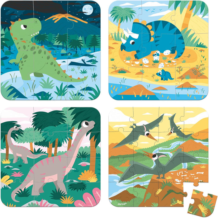 Janod - Dinosaurus puzzels, J02541, meerkleurig