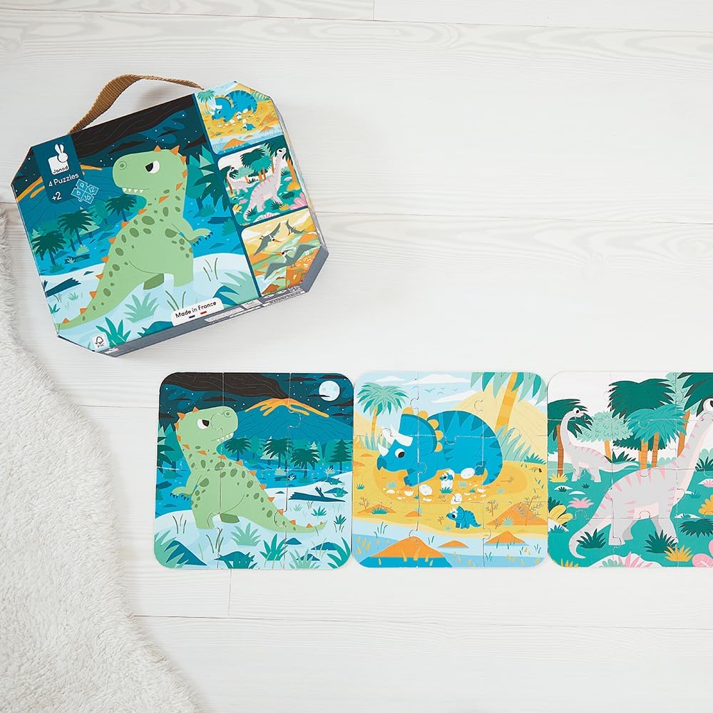 Janod - Dinosaurus puzzels, J02541, meerkleurig