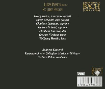 Bach Edition: Lukas Passion BMV 246 St Luke Passion