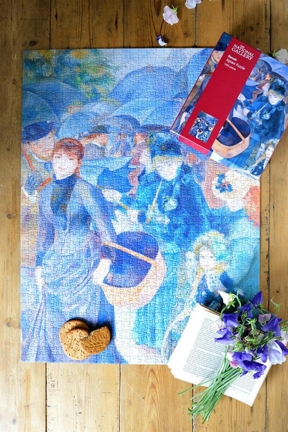 The Umbrellas 1000 Piece Jigsaw Puzzle – Renoir Artwork from The National Gallery Collection, Parisian Streets Scene, Eco-Friendly Packaging, 66 x 50cm