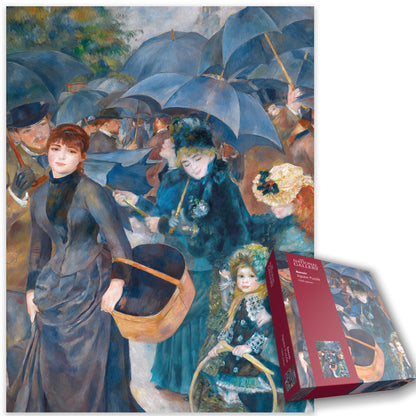 The Umbrellas 1000 Piece Jigsaw Puzzle – Renoir Artwork from The National Gallery Collection, Parisian Streets Scene, Eco-Friendly Packaging, 66 x 50cm