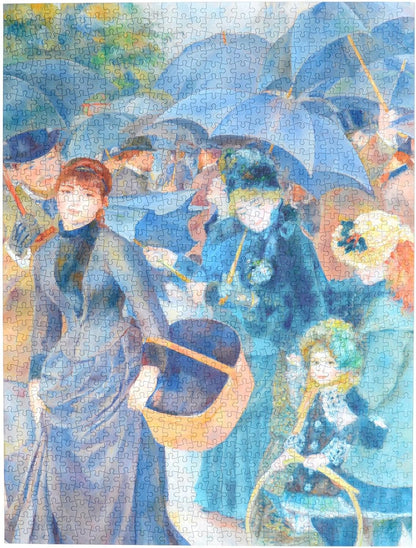 The Umbrellas 1000 Piece Jigsaw Puzzle – Renoir Artwork from The National Gallery Collection, Parisian Streets Scene, Eco-Friendly Packaging, 66 x 50cm