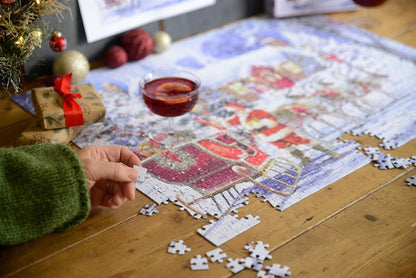 Santa’s Visit 1000 Piece Jigsaw Puzzle – A Magical Christmas Scene Perfect for Cozy Winter Nights! - Jigsaw For Adults - Size 66 x 50cm