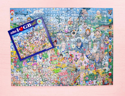 1000 Piece Jigsaw Puzzle I Love GB Too! – Mike Jupp’s Hilarious Great Britain Jigsaw Puzzle - Exclusive Release | Showcasing British Icons, Folklore & History – Perfect for Puzzle Enthusiasts