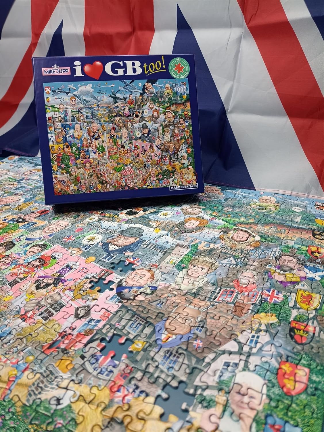 1000 Piece Jigsaw Puzzle I Love GB Too! – Mike Jupp’s Hilarious Great Britain Jigsaw Puzzle - Exclusive Release | Showcasing British Icons, Folklore & History – Perfect for Puzzle Enthusiasts