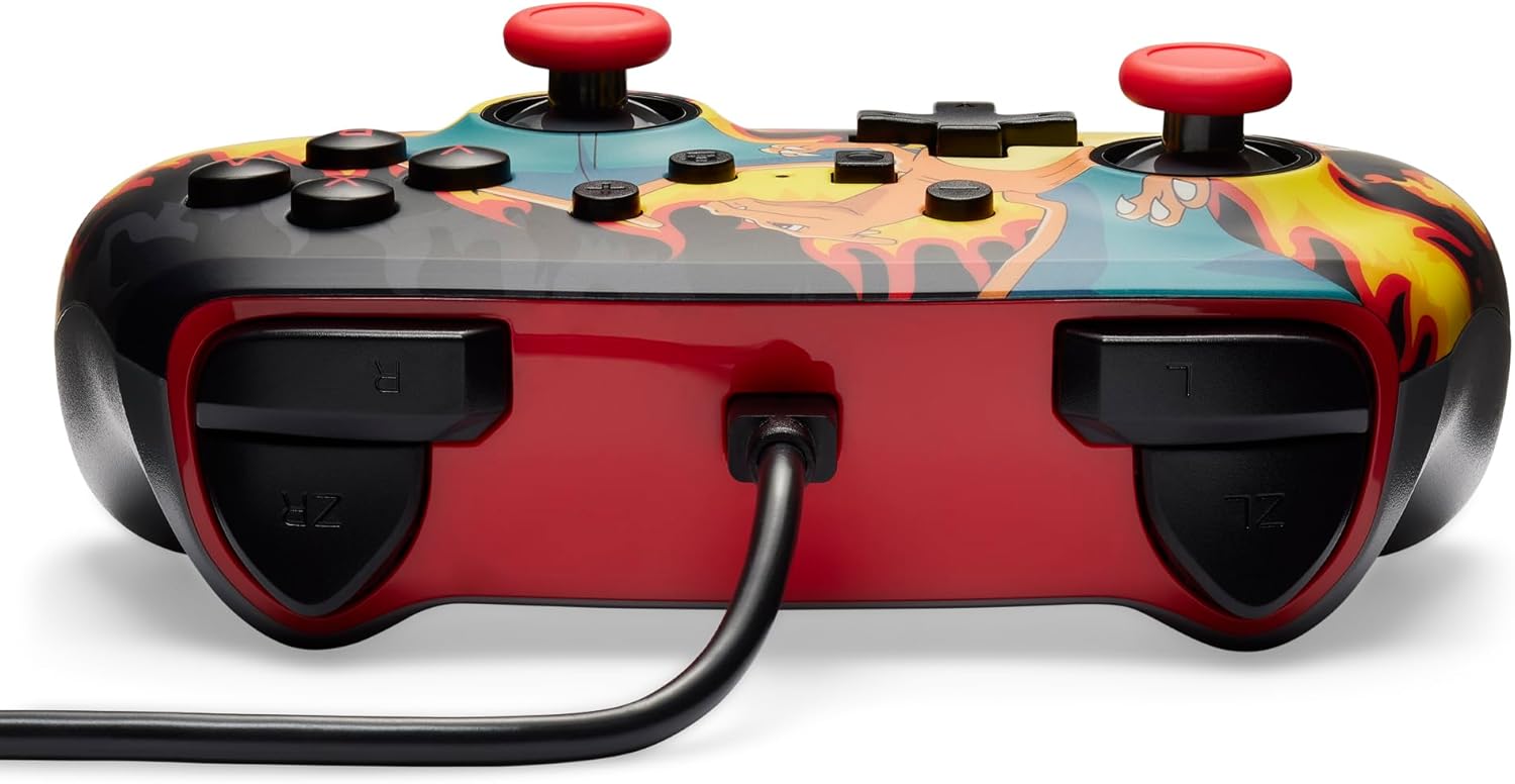PowerA Geavanceerde bedrade controller voor Nintendo Switch - Charizard-vuurstorm, gamepad, gamecontroller, bedrade controller, officieel gelicentieerd
