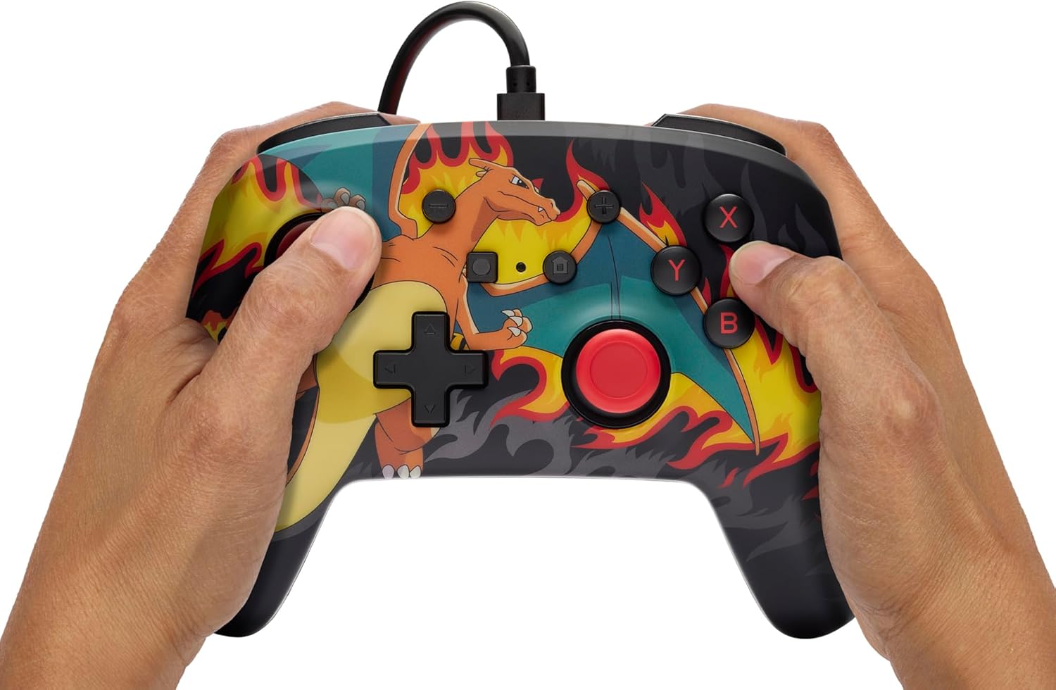 PowerA Geavanceerde bedrade controller voor Nintendo Switch - Charizard-vuurstorm, gamepad, gamecontroller, bedrade controller, officieel gelicentieerd