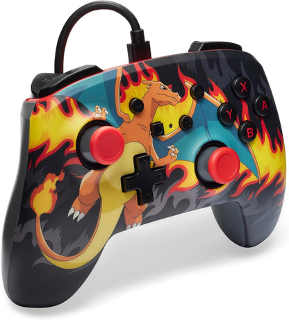 PowerA Geavanceerde bedrade controller voor Nintendo Switch - Charizard-vuurstorm, gamepad, gamecontroller, bedrade controller, officieel gelicentieerd