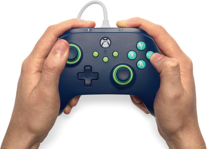 PowerA Wired Controller For Xbox Series X & S, Xbox One, PC, Windows 10 & 11, Dual Rumble Motors, Detachable 10ft USB Cable, 3.5mm Stereo Headset Jack, Official: Mariner Blue