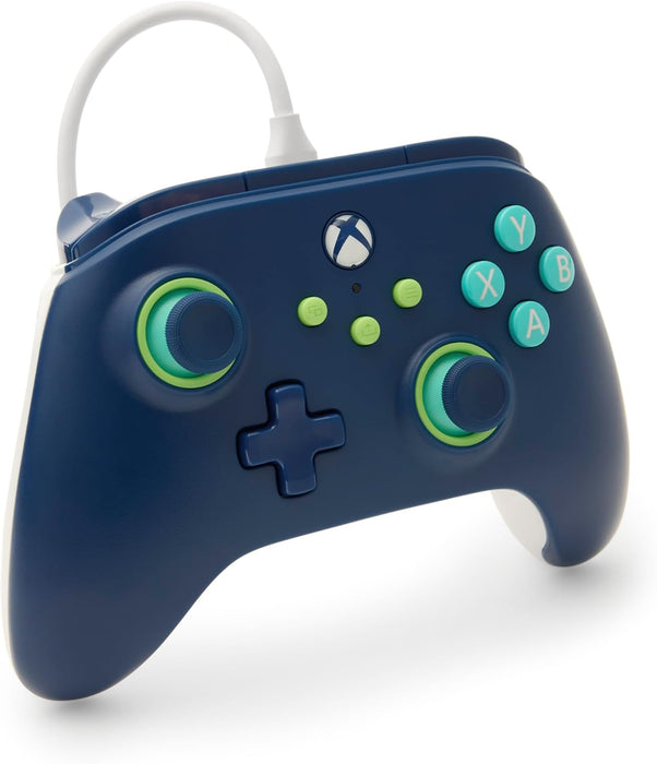 PowerA Wired Controller For Xbox Series X & S, Xbox One, PC, Windows 10 & 11, Dual Rumble Motors, Detachable 10ft USB Cable, 3.5mm Stereo Headset Jack, Official: Mariner Blue