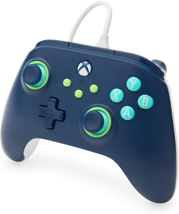 PowerA Wired Controller For Xbox Series X & S, Xbox One, PC, Windows 10 & 11, Dual Rumble Motors, Detachable 10ft USB Cable, 3.5mm Stereo Headset Jack, Official: Mariner Blue