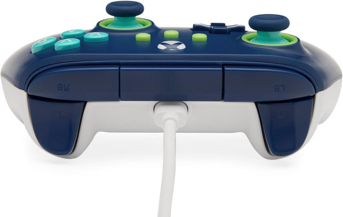 PowerA Wired Controller For Xbox Series X & S, Xbox One, PC, Windows 10 & 11, Dual Rumble Motors, Detachable 10ft USB Cable, 3.5mm Stereo Headset Jack, Official: Mariner Blue