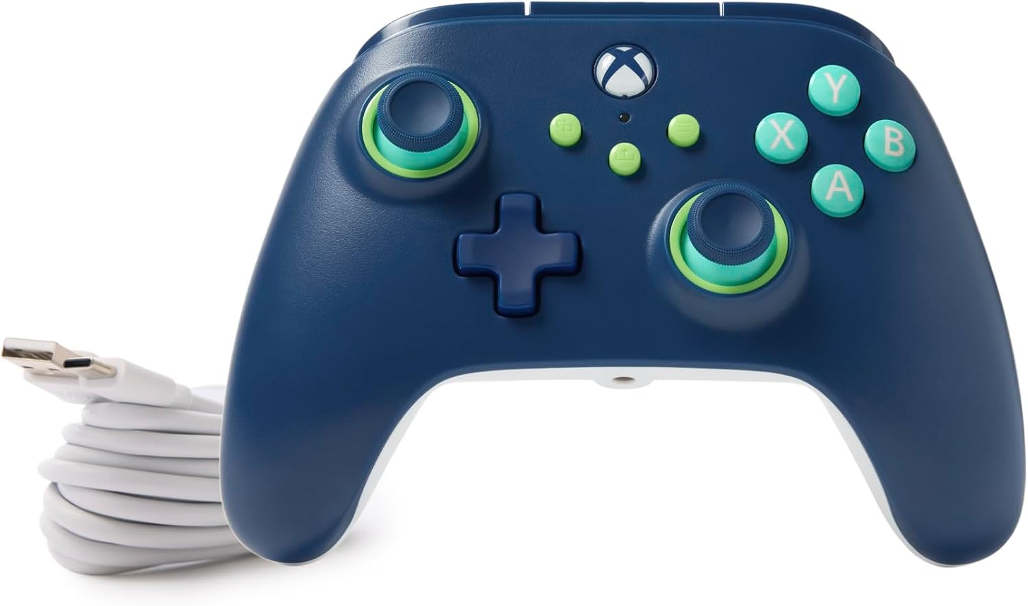 PowerA Wired Controller For Xbox Series X & S, Xbox One, PC, Windows 10 & 11, Dual Rumble Motors, Detachable 10ft USB Cable, 3.5mm Stereo Headset Jack, Official: Mariner Blue