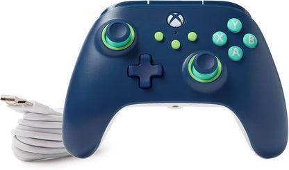 PowerA Wired Controller For Xbox Series X & S, Xbox One, PC, Windows 10 & 11, Dual Rumble Motors, Detachable 10ft USB Cable, 3.5mm Stereo Headset Jack, Official: Mariner Blue