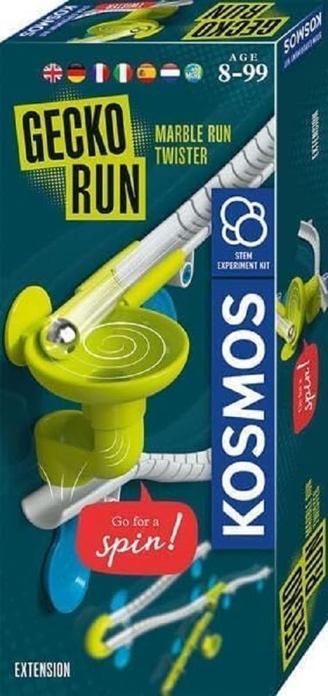 KOSMOS Gecko Run Marble Run 617332 Extension Twister pour Circuits à Billes verticaux Cool avec éléments de Piste supplémentaires, pour Enfants à partir de 8 Ans, Manuel multilingue (français Non