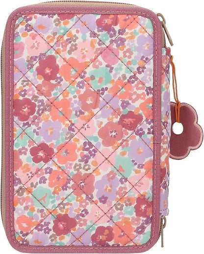 Depesche TOPModel Floral 3-Compartment Pencil Case with Pens