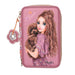 Depesche TOPModel Floral 3-Compartment Pencil Case with Pens