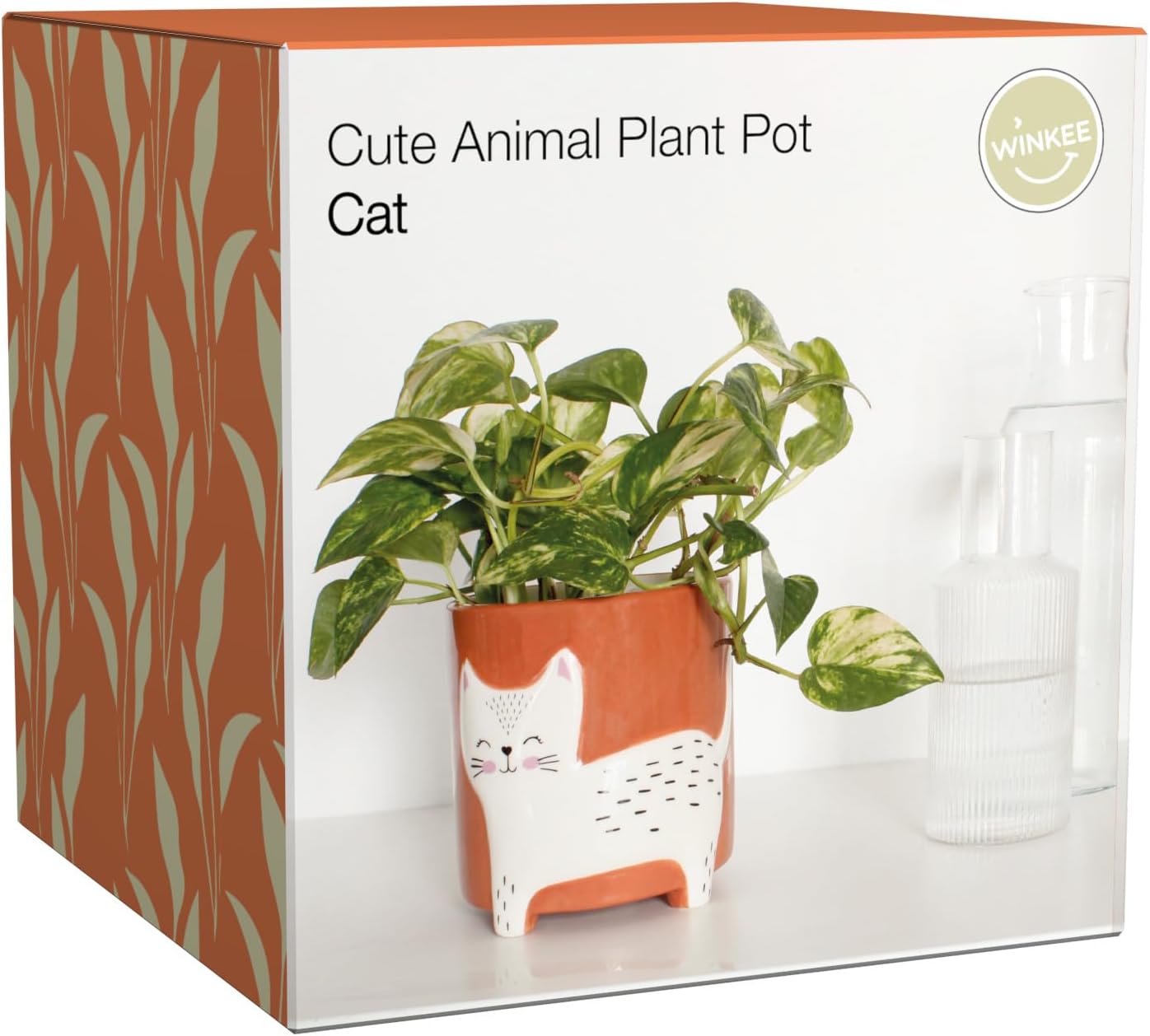 Winkee - Flower Pot Bowl - Flower Pot Cat - 13 Cm