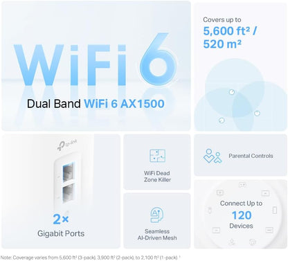 TP-Link Deco X10 Router WiFi 6 AX1500Mbps WiFi Router, Mesh WiFi 6 System, WiFi Mesh System, Gigabit Ethernet Ports, WiFi Extender Booster, Easy Setup, Internet Booster Routers, WiFi Booster