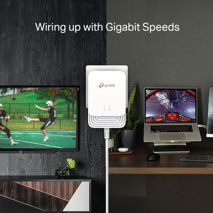 TP-Link PG1200 KIT G.hn 1200 Mbps Powerline Adapter Kit, 1+1 Gigabit Ethernet Port, Power Save, Powerline Network Adapters, TP-Link Powerline Adapter, Not Work with HomePlug AV/AV2, Plug & Play G.hn 1200Mbps