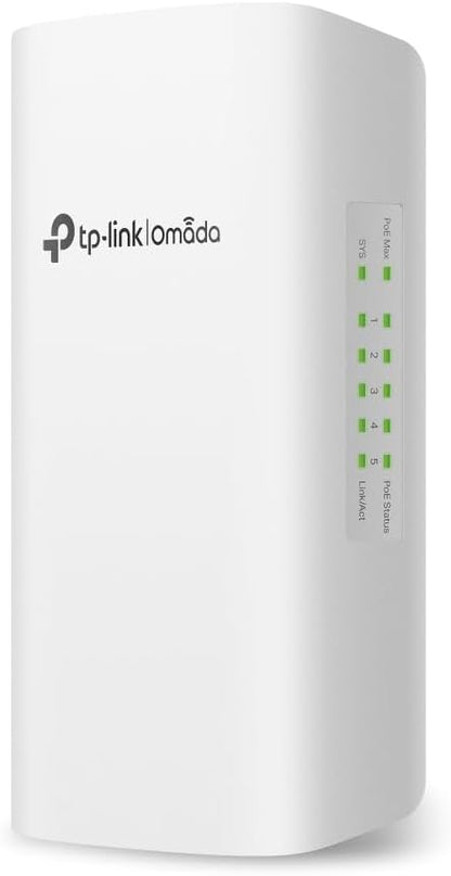 TP-Link 5 Port Gigabit Outdoor Smart Ethernet Switch, Up to 200m PoE Network Splitter, 1-Port PoE++ In and 4-Port PoE+ Out, Weatherproof, Cloud Management (SG2005P-PD