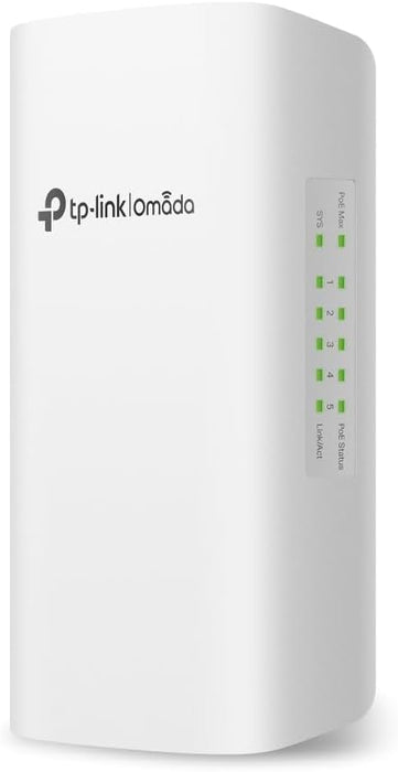 TP-Link 5 Port Gigabit Outdoor Smart Ethernet Switch, Up to 200m PoE Network Splitter, 1-Port PoE++ In and 4-Port PoE+ Out, Weatherproof, Cloud Management (SG2005P-PD