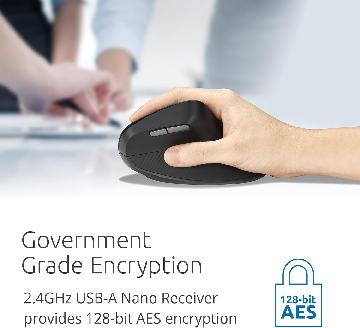 Kensington Pro Fit Ergo MY630 EQ Rechargeable Bluetooth Mouse with 2.4GHz USB-A Reciever, 55% Post-Consumer Recycled (PCR) Content, With Up to 4 Months Of Battery Life Per Charge (K72482WW