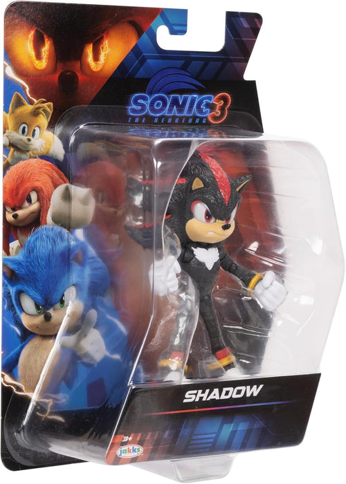 Sonic The Hedgehog Sonic 3 Movie Shadow Collector Toy Figure by Jakks Pacific, Stands 5” / 13 cm Tall, Highly Articulated for Boys/Girls, Officially Licensed 3 Movie, Suggested for Ages 3+