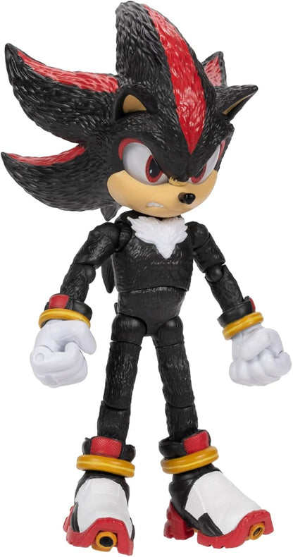 Sonic The Hedgehog Sonic 3 Movie Shadow Collector Toy Figure by Jakks Pacific, Stands 5” / 13 cm Tall, Highly Articulated for Boys/Girls, Officially Licensed 3 Movie, Suggested for Ages 3+