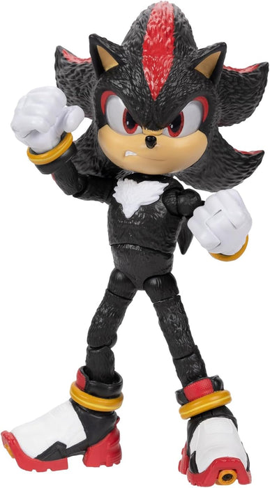 Sonic The Hedgehog Sonic 3 Movie Shadow Collector Toy Figure by Jakks Pacific, Stands 5” / 13 cm Tall, Highly Articulated for Boys/Girls, Officially Licensed 3 Movie, Suggested for Ages 3+
