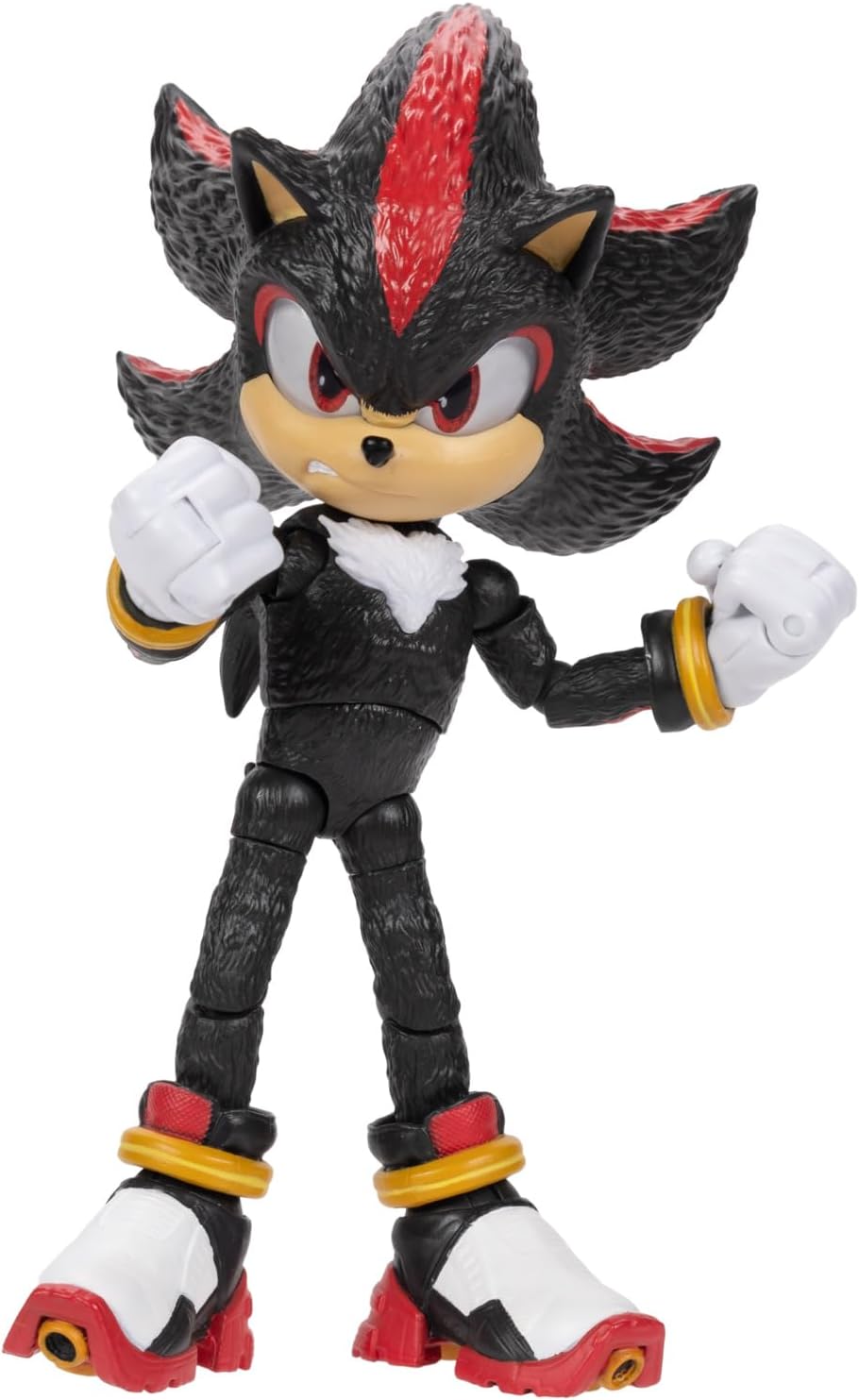 Sonic The Hedgehog Sonic 3 Movie Shadow Collector Toy Figure by Jakks Pacific, Stands 5” / 13 cm Tall, Highly Articulated for Boys/Girls, Officially Licensed 3 Movie, Suggested for Ages 3+