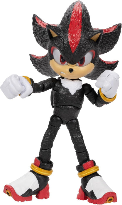 Sonic The Hedgehog Sonic 3 Movie Shadow Collector Toy Figure by Jakks Pacific, Stands 5” / 13 cm Tall, Highly Articulated for Boys/Girls, Officially Licensed 3 Movie, Suggested for Ages 3+
