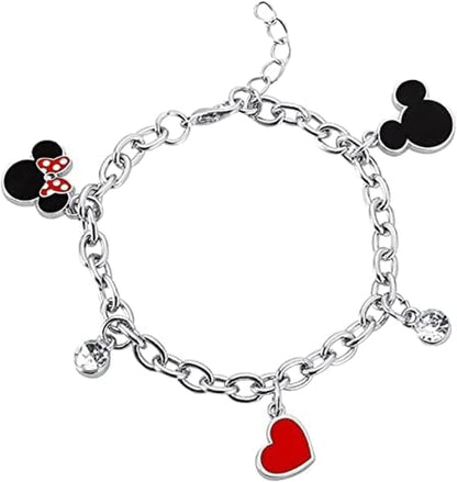 Disney Minnie und Mickey BH00228RL-65 Charm-Armband, Emaille, mehrfarbig, Einheitsgröße, Zink, Kein Edelstein
