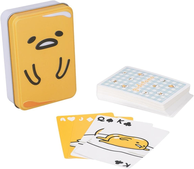 Paladone Gudetama Playing Cards Gift Set with Playful Collectors Tin, Anime Cartoon Lazy Egg Character - Officially Licensed Sanrio Playing Cards Game