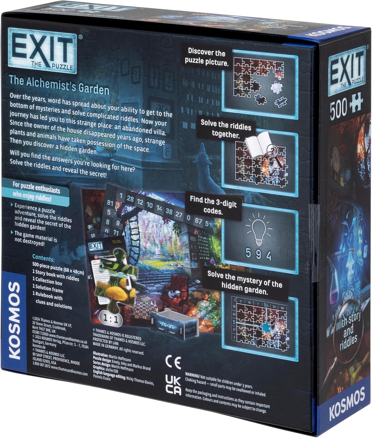 Thames & Kosmos EXIT: The Alchemist’s Garden Jigsaw Puzzle | Escape Room Game for Adults & Kids | 500-Piece Mystery Challenge | 1–4 Players | Ages 10+ | Strategy Puzzle for Family Game Night