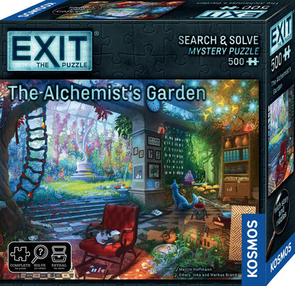 Thames & Kosmos EXIT: The Alchemist’s Garden Jigsaw Puzzle | Escape Room Game for Adults & Kids | 500-Piece Mystery Challenge | 1–4 Players | Ages 10+ | Strategy Puzzle for Family Game Night