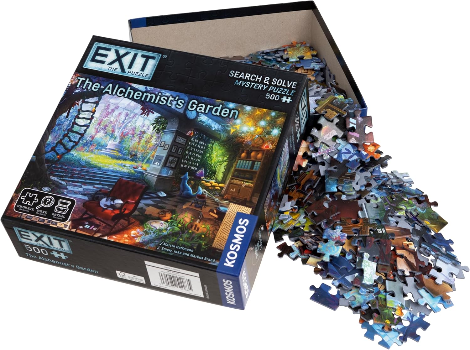 Thames & Kosmos EXIT: The Alchemist’s Garden Jigsaw Puzzle | Escape Room Game for Adults & Kids | 500-Piece Mystery Challenge | 1–4 Players | Ages 10+ | Strategy Puzzle for Family Game Night