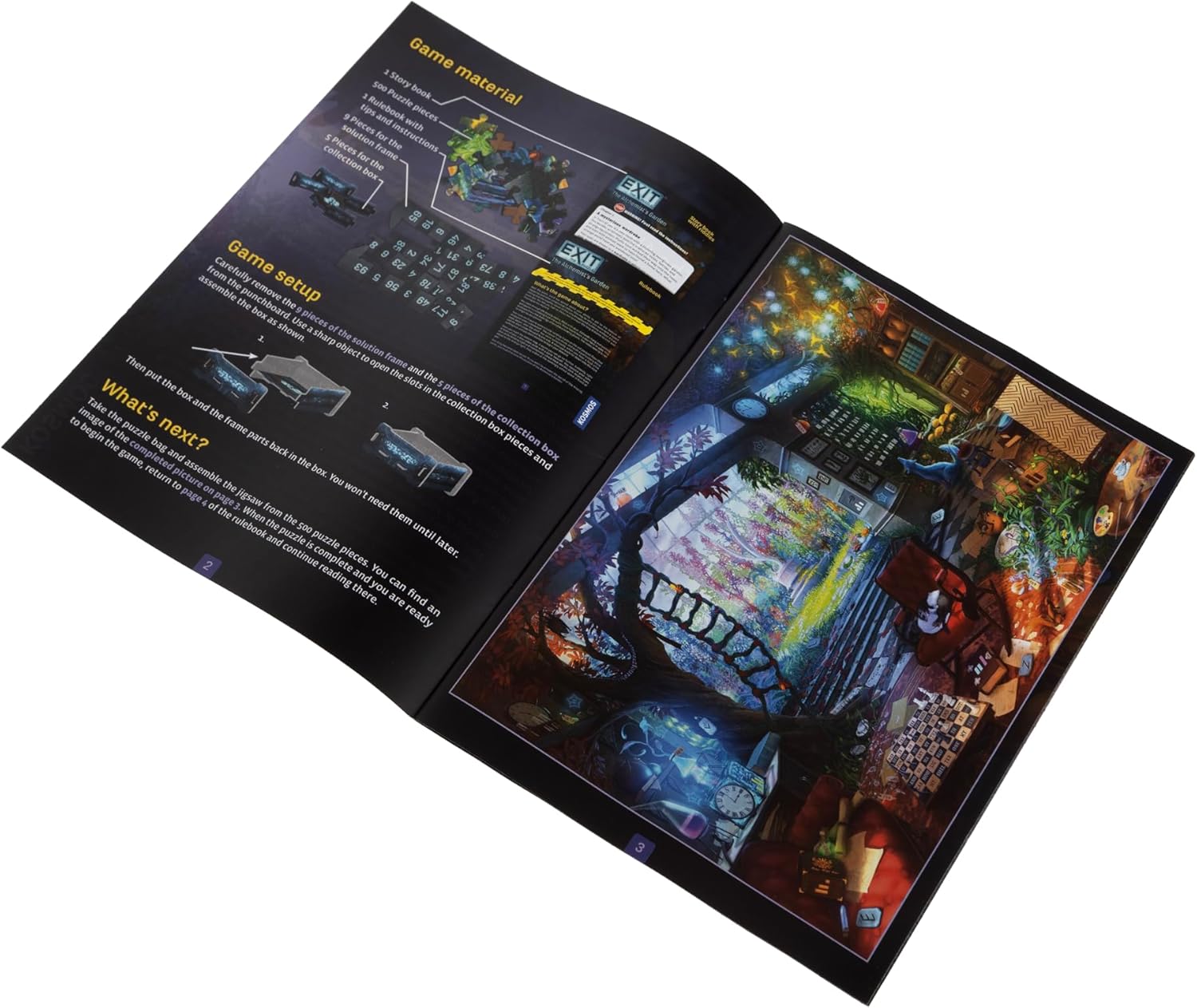 Thames & Kosmos EXIT: The Alchemist’s Garden Jigsaw Puzzle | Escape Room Game for Adults & Kids | 500-Piece Mystery Challenge | 1–4 Players | Ages 10+ | Strategy Puzzle for Family Game Night