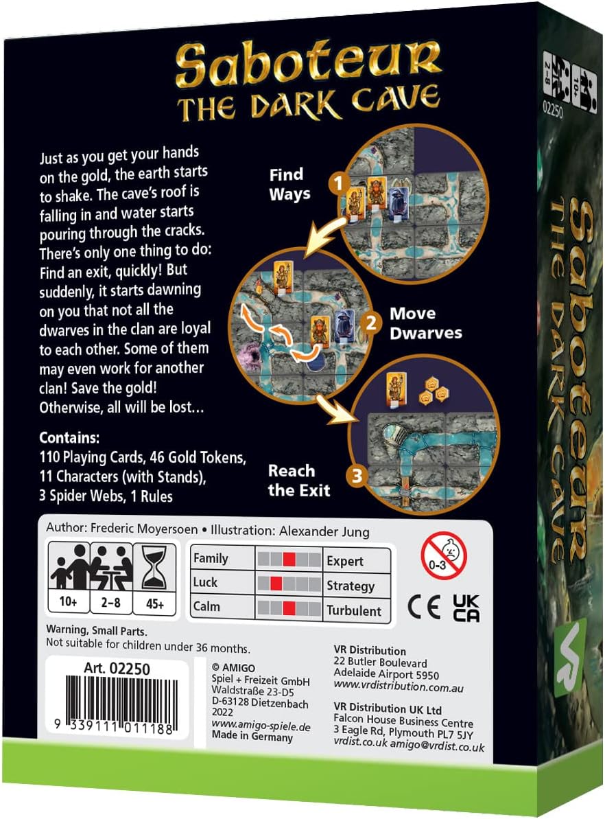 Saboteur | The Dark Cave | A Standalone Game That Recreates The Feel of Saboteur | 2-8 Players | Ages 10+ | 45 Minutes Playing Time