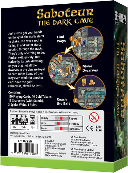 Saboteur | The Dark Cave | A Standalone Game That Recreates The Feel of Saboteur | 2-8 Players | Ages 10+ | 45 Minutes Playing Time